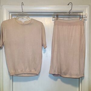 RODIER Shell pink 60’s Sweater and Skirt set S